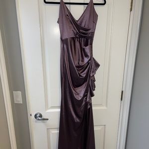 WINDSOR Satin Dress- Purple